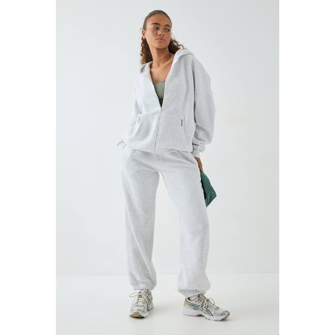 Dames Dsgn Studio Petite Oversized Jogger Met Omgeslagen Boord | Asgrijs | Maat: Medium