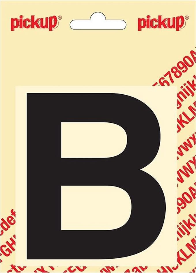 Pickup plakletter Helvetica 100 mm - zwart B