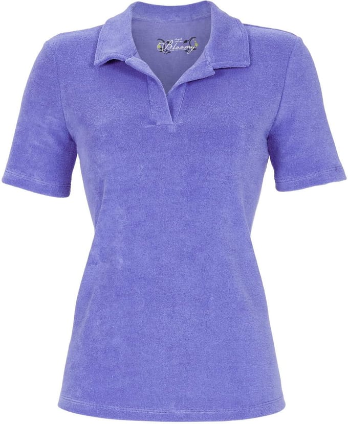 Badstoffen pyjamashirt donkerblauw - Blauw - Maat - 46