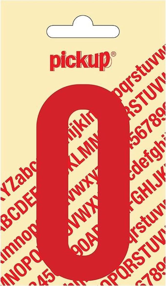 Pickup plakcijfer Nobel 90 mm rood 0 - 310220900