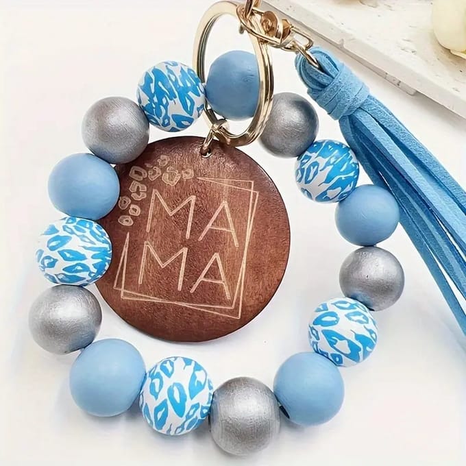 Sleutelhanger - Key Wristlet - Kralen - Blauw