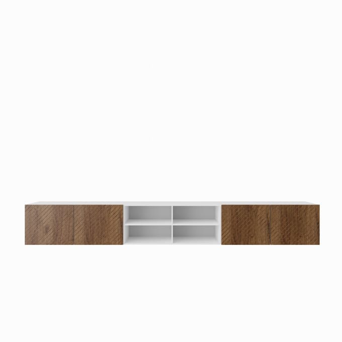 TV-kast Nicole IV 300 (3x100) cm (wit + catania)