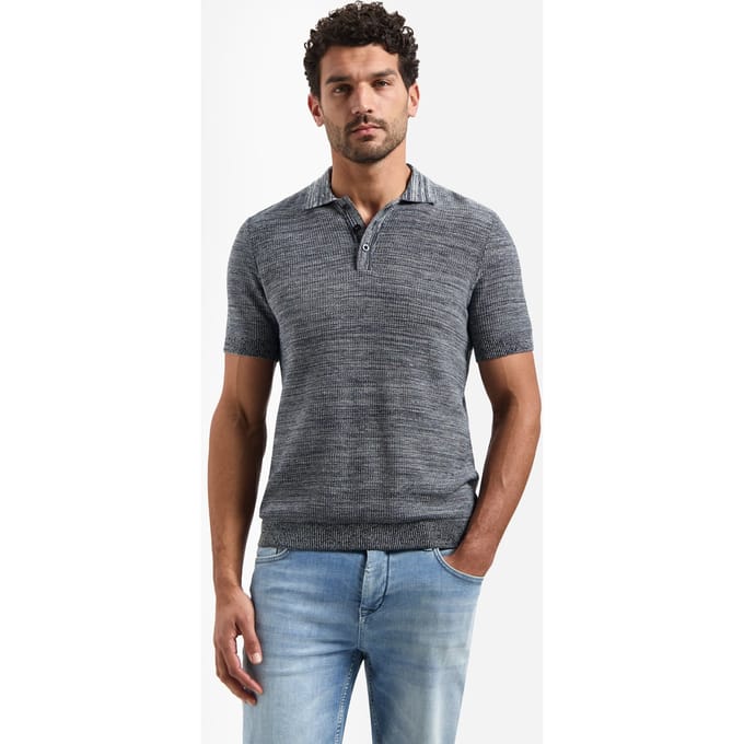 No Excess Pullover Short Sleeve Polo Navy  L