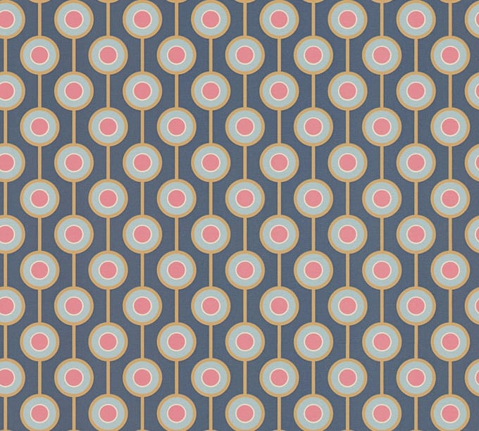 RETRO BEHANG | Grafisch - blauw geel roze - A.S. Création Retro Chic