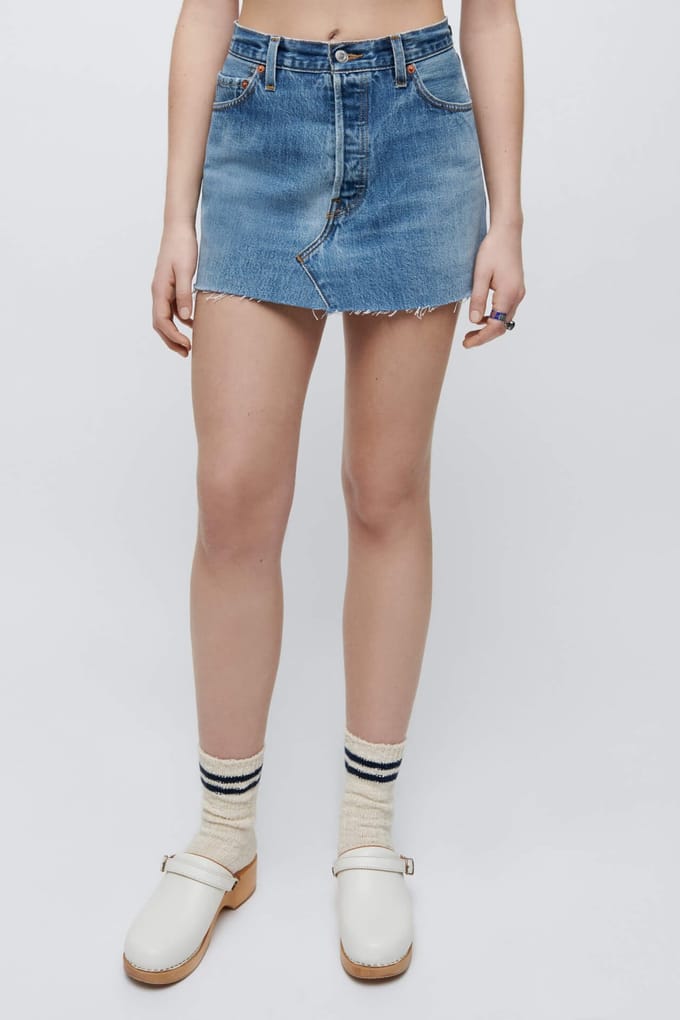 RE/DONE Mini Skirt Indigo Taglia: W25 | Minigonne Outlet | Donna | Blu