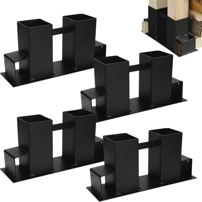 Houtstapelhulp, 4 stuks voor stabiele houtopslag