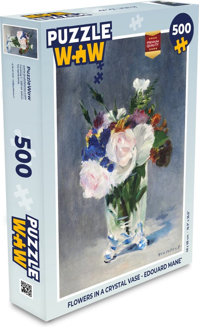 Puzzel Flowers in a crystal vase - Edouard Manet - Legpuzzel - Puzzel 500 stukjes
