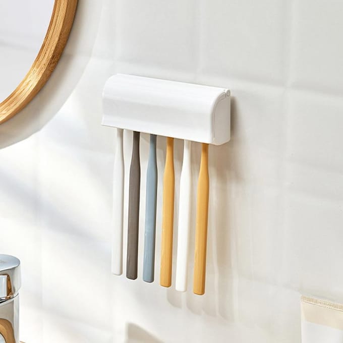 Porte-brosse à dents famille brosse à dents stockage brosse à dents support mural white