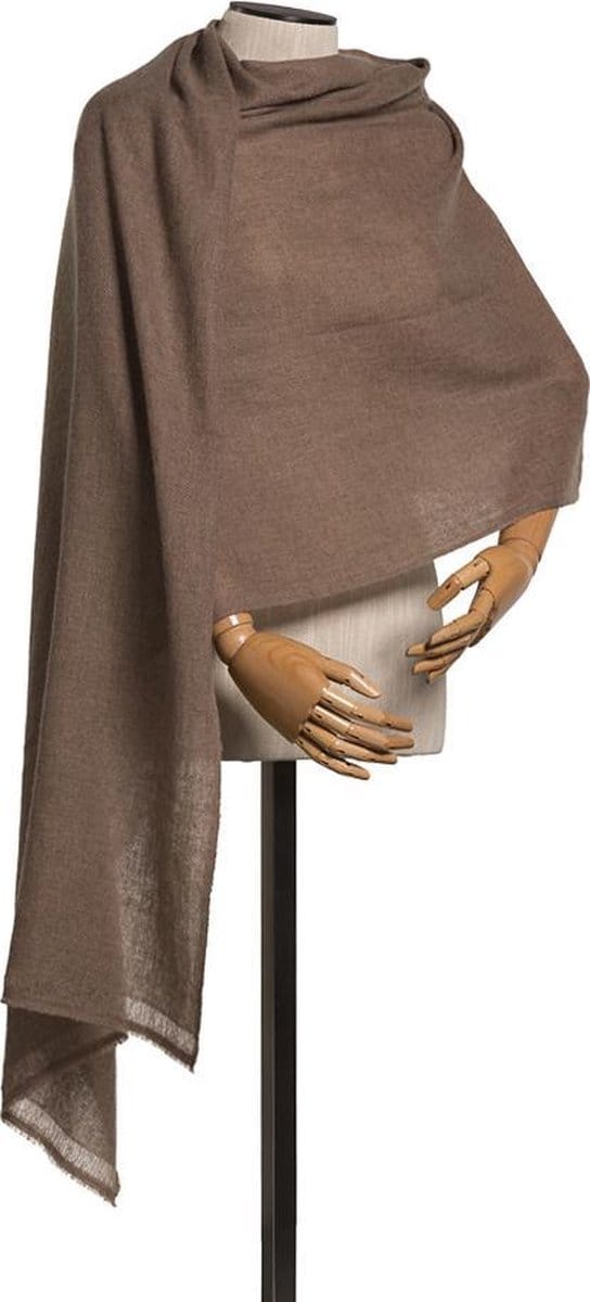 Pashmina 100 % kasjmier Natural Brown