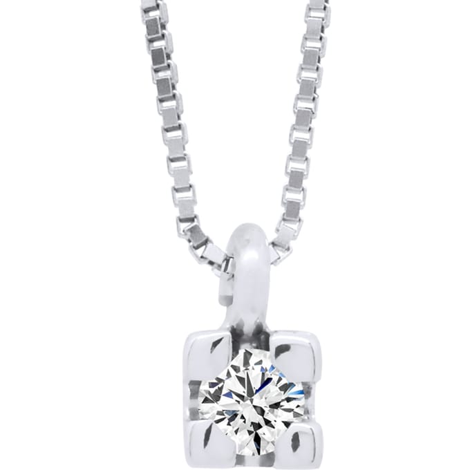 Ketting Diamond Solitaire 0,05 Cts White Gold