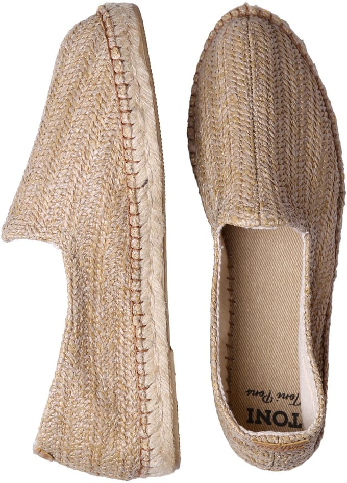 Gesloten espadrilles voor heren van raffia met jute zool | DAMASC