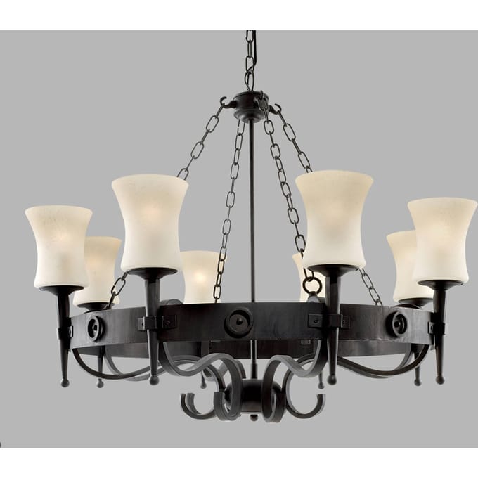 Searchlight Kroonluchter Cartwheel, 8-lamps