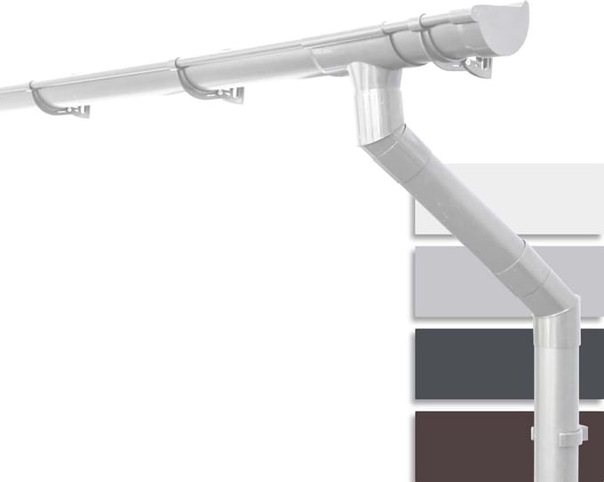 Halfronde Dakgoot Set voor Terras en Carport - 100mm, 5m Wit
