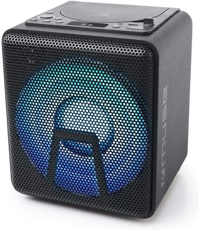 Bluetooth Party Speaker met Accu, CD-speler en Lichteffecten - 100W Draagbare PA Set