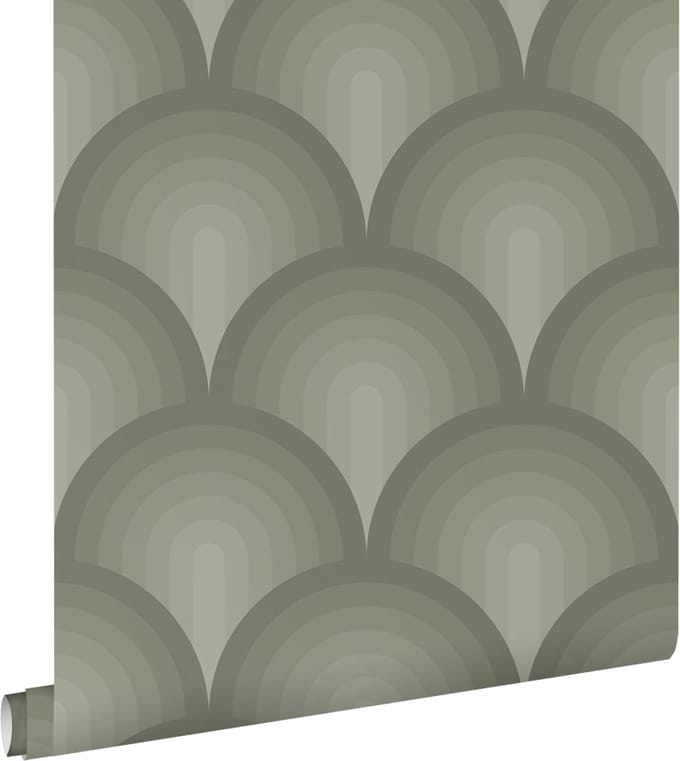 ESTAhome behang 3D-motief olijfgroen - 50 x 900 cm - 131121