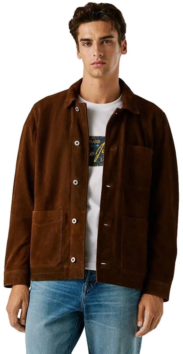 Pepe Jeans Sinbar Leren Jas Bruin L Man