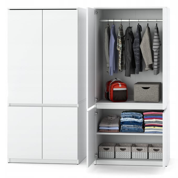 Meubel Square - Kledingkast Opstalo - Wit - Garderobekast - Slaapkamer Kast