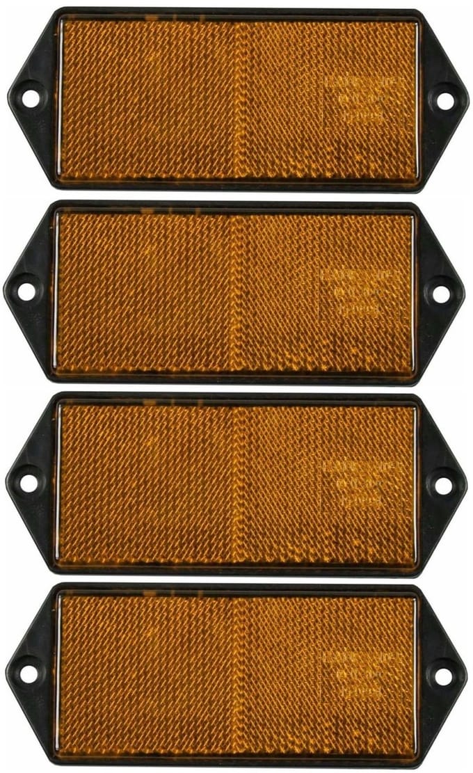 Benson Reflector - 4x - oranje - rechthoek - schroefbevestiging - 100 x 45 mm