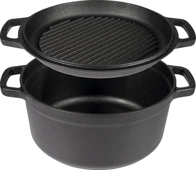 Gietijzeren grillplaat en pan 3,5 l - pan - grillplaat - gietijzer
