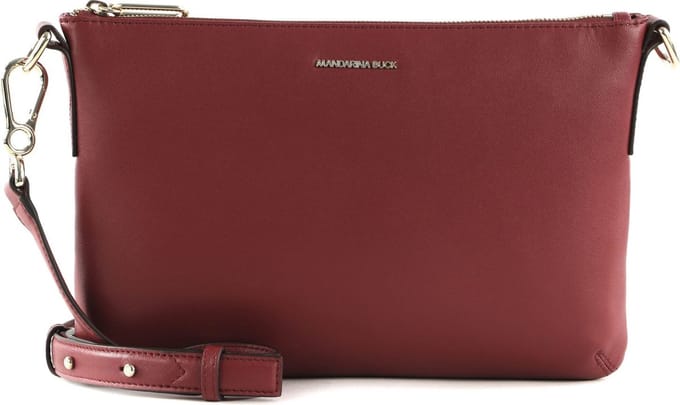 MANDARINA DUCK Leren Schoudertas Luna Pochette Rhubarb Donkerrood