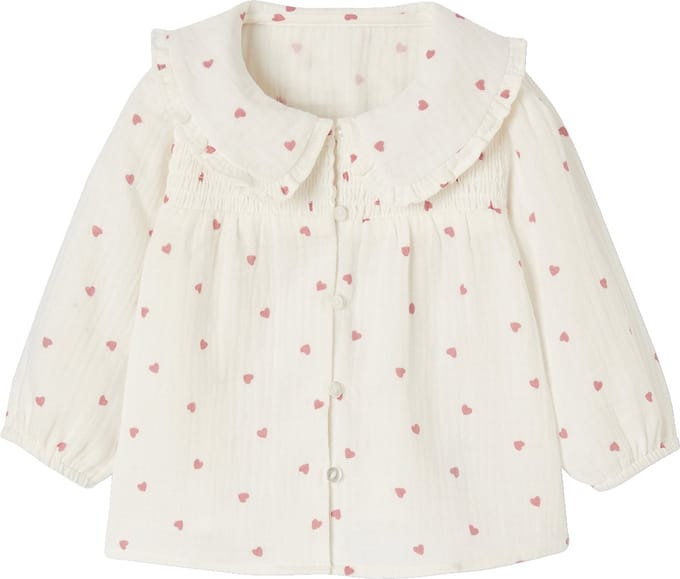 Vertbaudet Blouse hartjes van katoengaas babymeisje