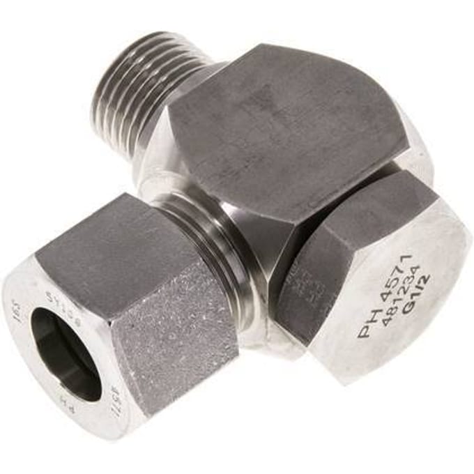 16S & G1/2'' RVS Swivel Joint Snijringkoppeling Buitendraad 400bar Draaibaar ISO 8434-1