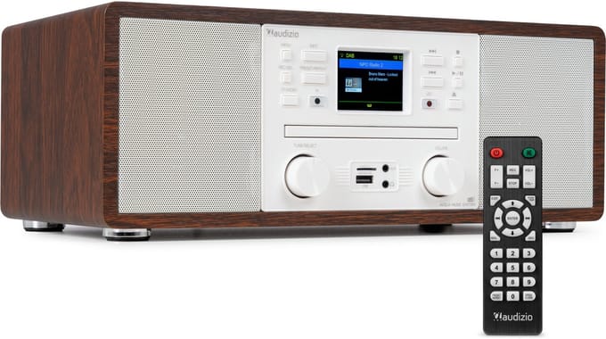 Internetradio - Audizio Avola alles-in-één radio met Bluetooth - DAB+/FM - CD speler - Wit