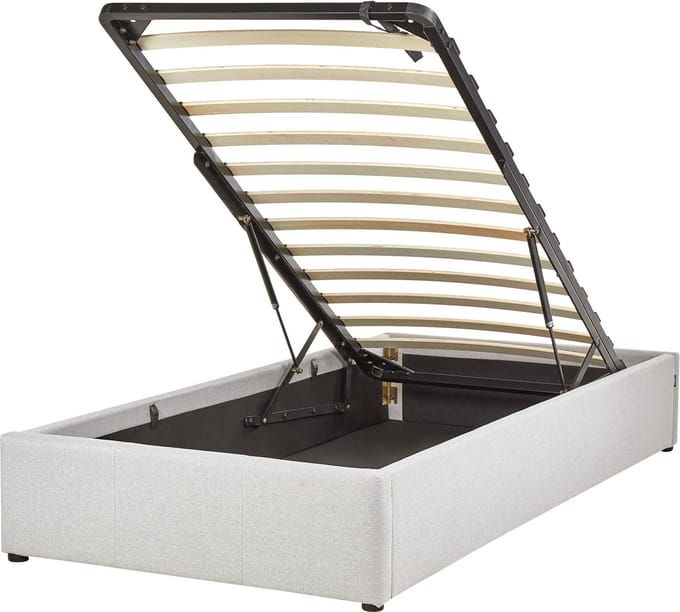 DINAN - Eenpersoonsbed - Lichtgrijs - 90 x 200 cm - Polyester