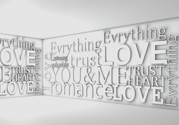 Modern Words Photo Wallcovering