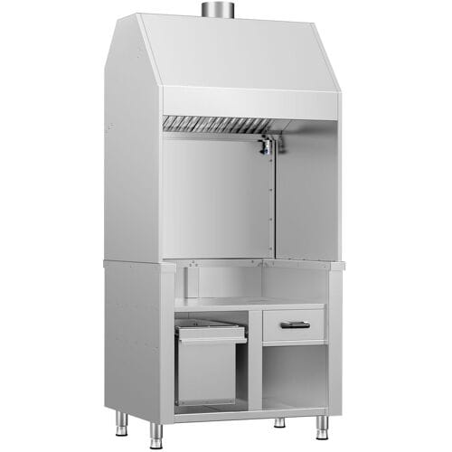 GGM Gastro Neutraal element voor houtskool-/gasgrill BERLIN - 960 mm - RVS zilver
