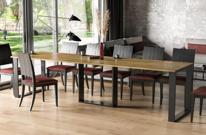 Uitschuifbare Eettafel – Stijlvol en - Naturel - Stijlvol Duurzaam Design 350 cm - Medahomestore