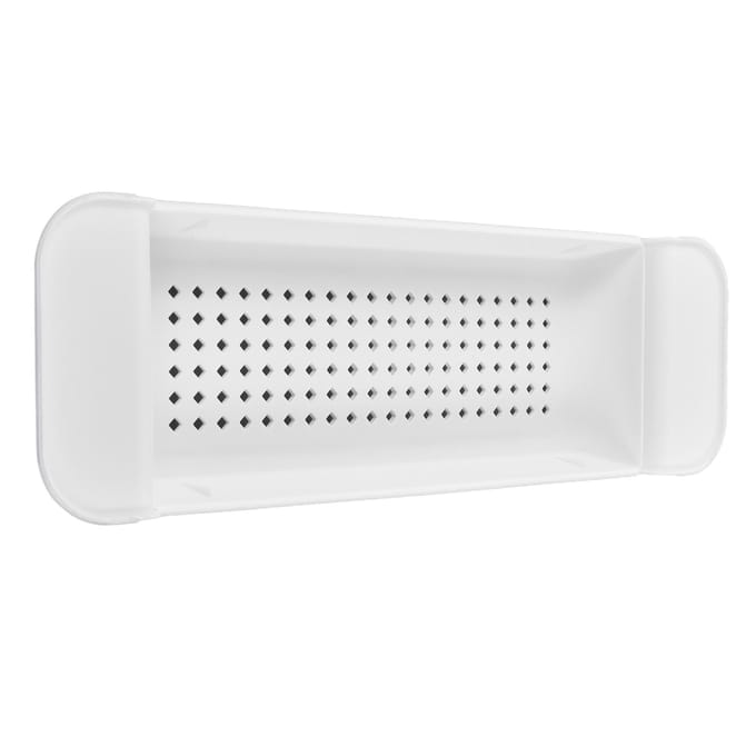 Uitschuifbaar Badkuip Caddy Dienblad Multifunctioneel Badkuip Organizer Rek Antislip voor Kaars Handdoek Boek wit