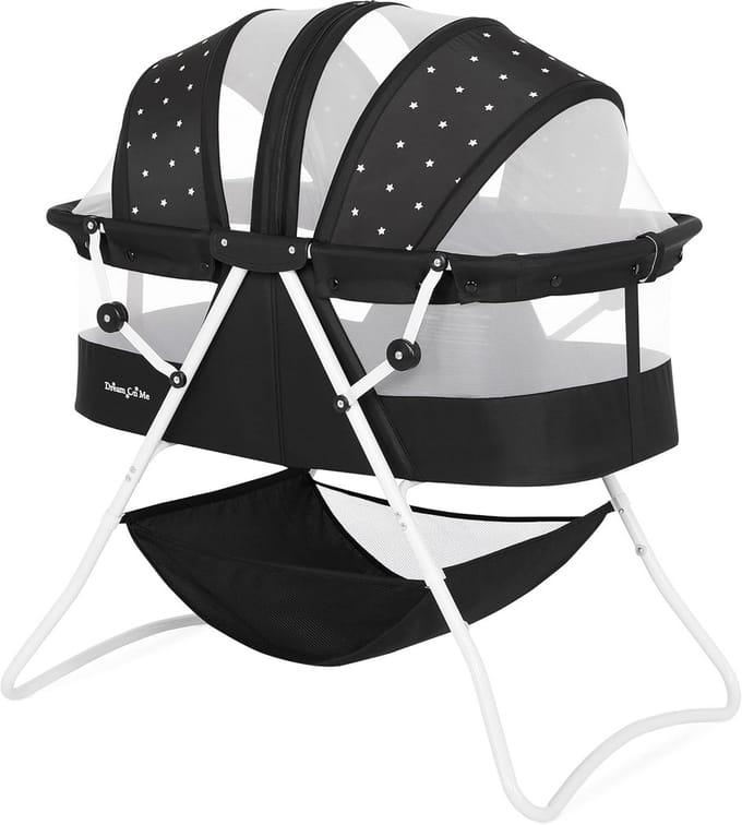 Lichte Opvouwbare Reiswieg voor Baby’s – Bedside Sleeper met Opbergmand