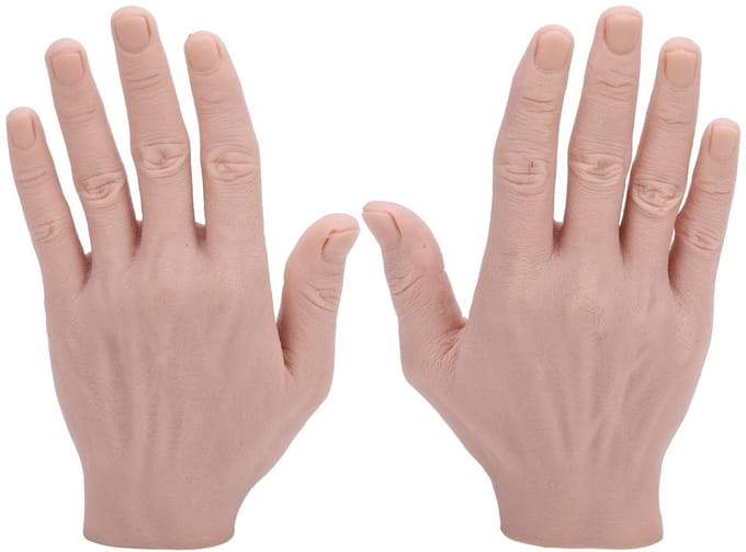 Dailygoods- Mannenhand Herbruikbaar - Siliconen Handmodel - Levensgroot Display - Sieradendisplay - Tattoo Training - Kunstschets 18x11 cm