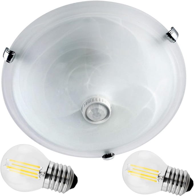 Plafondlamp met bewegingsmelder en schemersensor - 30 cm diameter - 360° PIR sensor