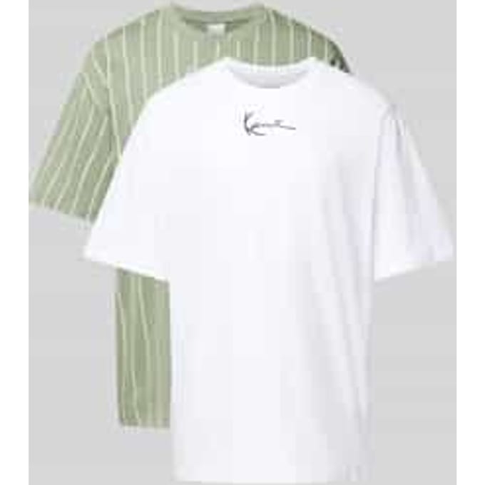 T-shirt met labelstitching in een set van 2 stuks