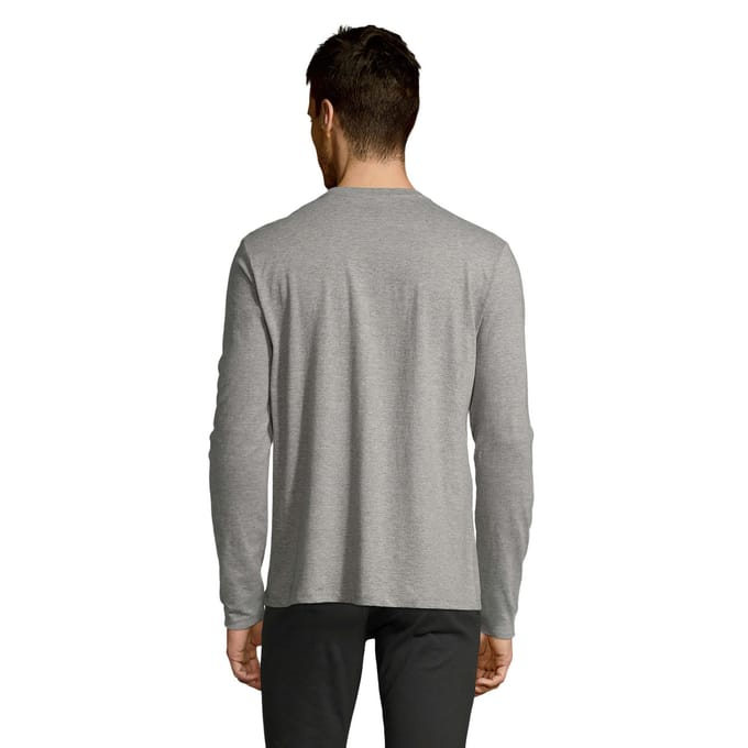 SOLS Heren Imperial T-shirt met lange mouwen (Grijze Melange)