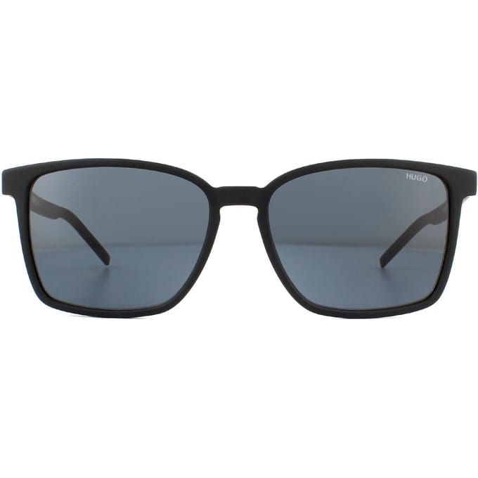 Hugo van Hugo Boss Square Mens mat zwart grijze zonnebril
