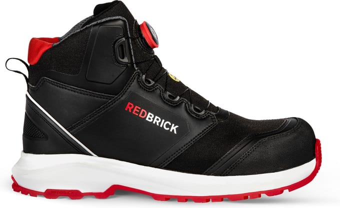Redbrick Pulse Speed Lace Hoog S3 ESD 32326 - Zwart/Rood - 43