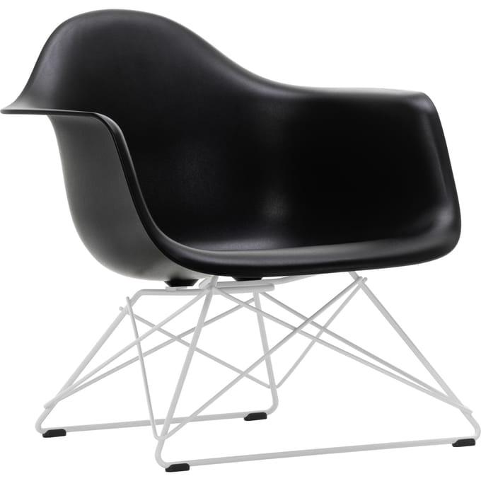 Vitra Eames Plastic Armchair LAR - diepzwart RE - wit - diepzwart RE