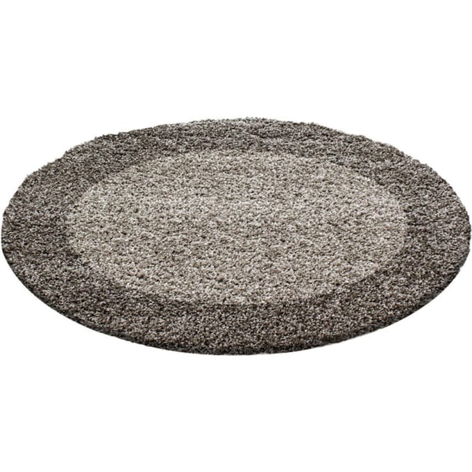 Muratap Basic rond shaggy kader vloerkleed hoogpolig- 160 cm rond
