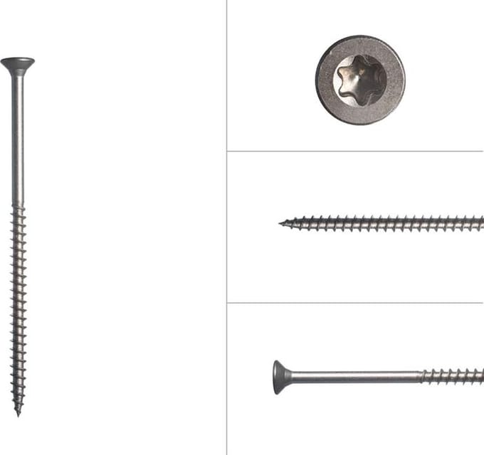 Wovar Spaanplaatschroeven RVS A2 5 x 100 mm Torx 25 | 200 Stuks