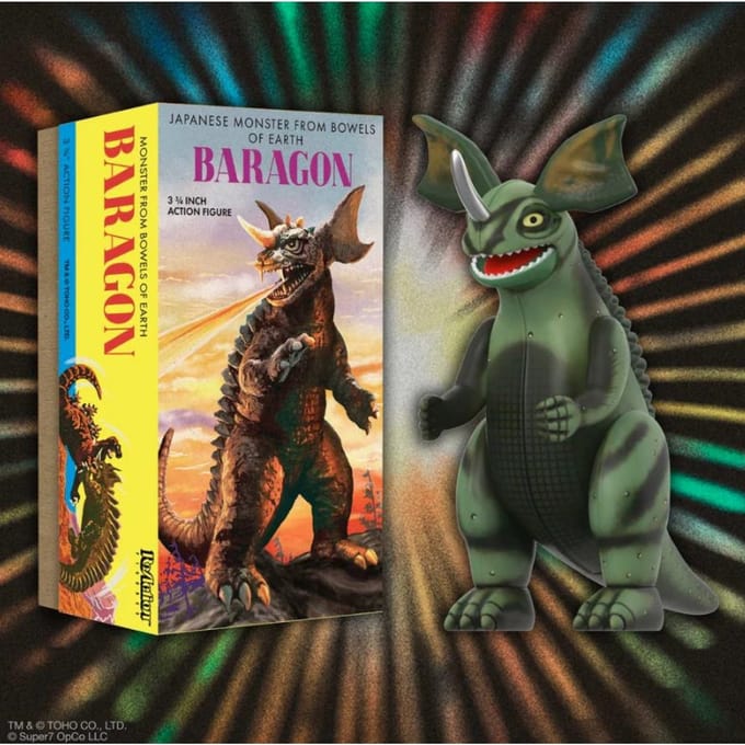 Super7 Toho ReAction Action Figure Wave 01 (Retro Tin) Baragon (Marusan Tin) 10 cm Action Figuur