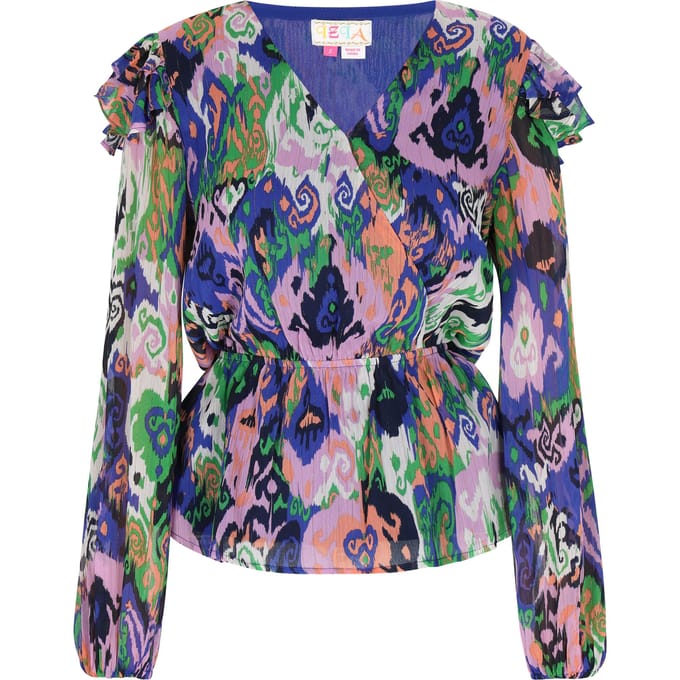 IZIA Blouse Dames Blauw Veelkleurig