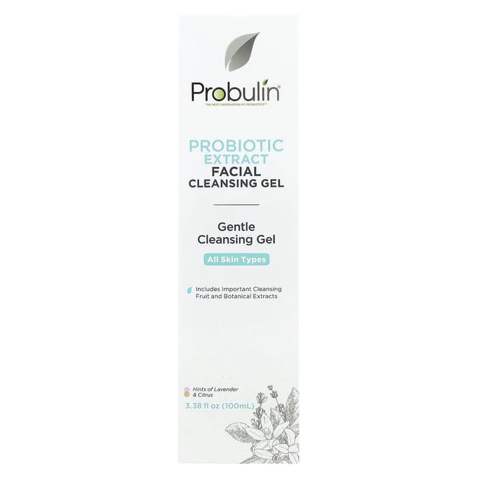 Probulin, Gel Nettoyant Visage Extrait Probiotique, Lavande et Agrumes, 3,38 fl oz (100 ml) white