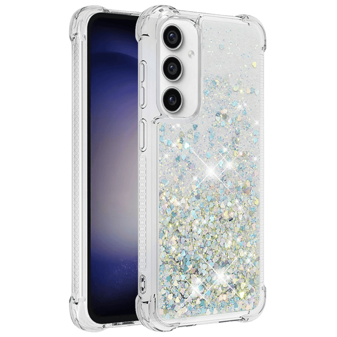Mocaa Samsung S23 FE Valbestendig Glitter Hoesje Zilver