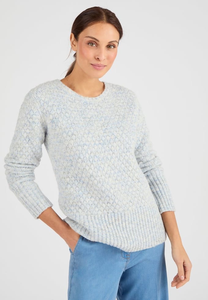Damart - Trui veelkleurig tricot - Dames - Blauw - L