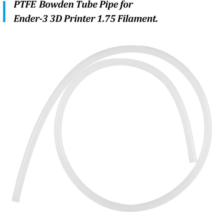 PTFE Buis 2 mm Binnendiameter 4 mm Buitendiameter 40 cm Lengte voor Ender 3 3D-printer 1,75 mm Filament, 1 stuks wit