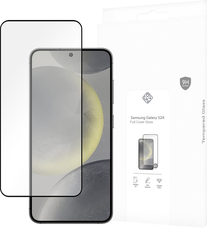 Cazy screenprotector geschikt voor Samsung Galaxy S24 - Screenprotector Full Cover Gehard Glas - 2 Stuks