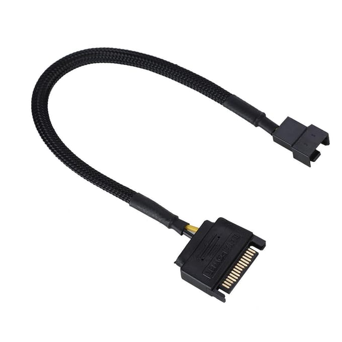 5 stuks SATA 15-pins naar 4-pins koelventilator voedingsadapterkabel converter 22AWG-kabel black